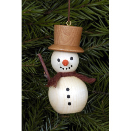 Christbaumschmuck Schneemann natur - 3,0x7,0 cm