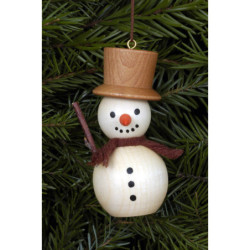 Christbaumschmuck Schneemann natur - 3,0x7,0 cm