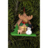 Christbaumschmuck Waldhaus mit Schneemann - 7,1x6,2 cm
