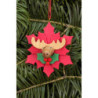 Christbaumschmuck Weihnachtsstern mit Elch - 6,5x6,5 cm