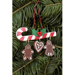 Tree Ornament - Candy with Ginger Bread - 7,0x5,4 cm / 2.8x2.1 inch