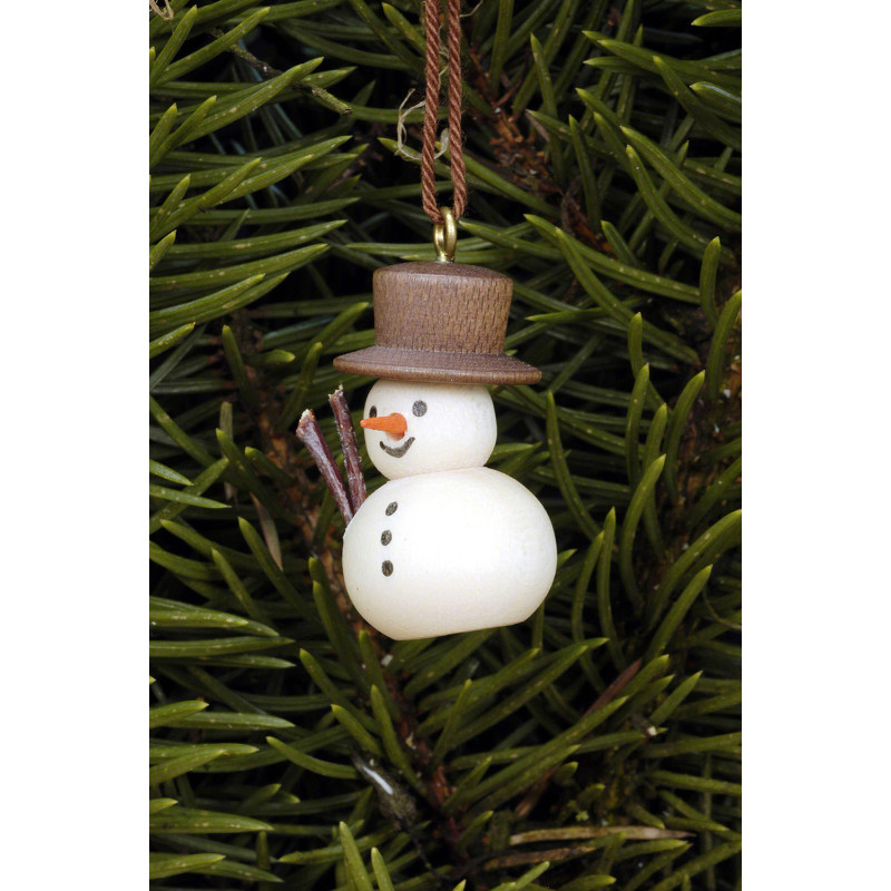 Christbaumschmuck Schneemann natur - 3,0x2,0 cm
