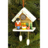 Tree Ornament - Cuckoo Clock Brown with Nutcracker - 6,7x6,3 cm / 2.6x2.5 inch