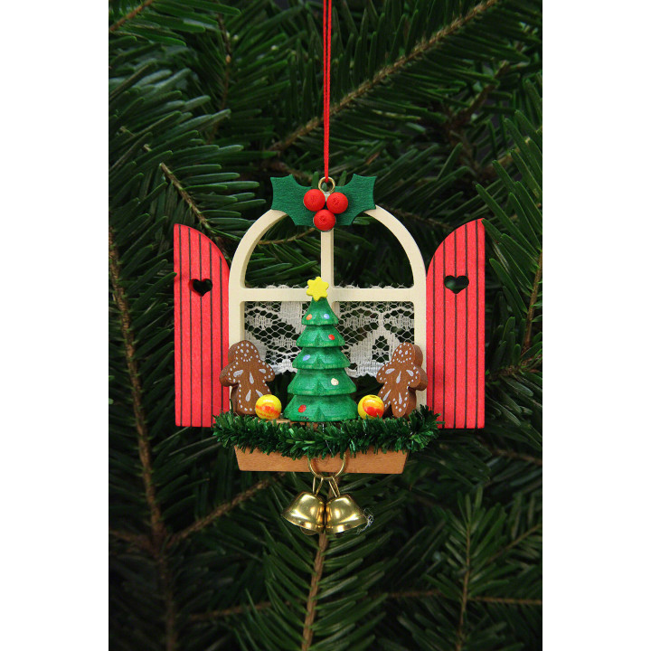 Tree Ornament - Advent Window with Gingerbread - 7,6x7,0 cm / 3x3 inch