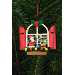 Christbaumschmuck Adventsfenster mit Niko - 7,6x7,0 cm