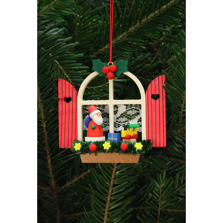 Christbaumschmuck Adventsfenster mit Niko - 7,6x7,0 cm