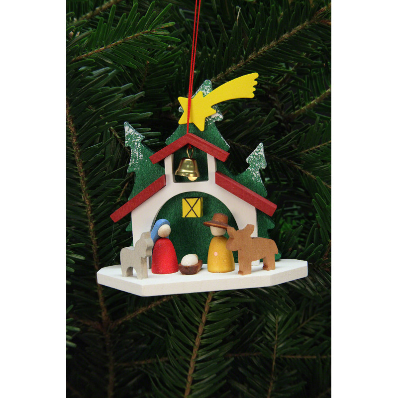 Tree Ornament - Chapel with the Holy Family - 9,2x8,8 cm / 4x3 inch