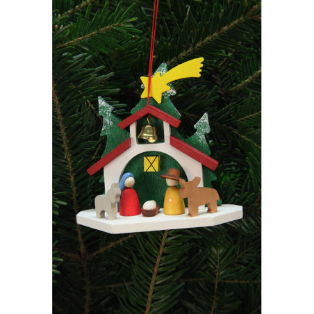Tree Ornament - Chapel with the Holy Family - 9,2x8,8 cm / 4x3 inch