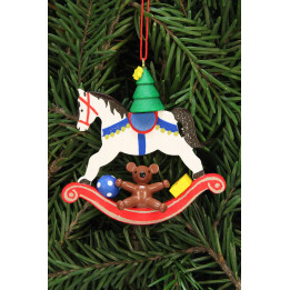 Tree Ornament - Tree on Rocking Horse - 6,8x6,5 cm / 2.7x2.5 inch