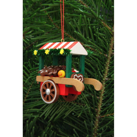 Tree Ornament - Market Cart with Ginger Bread - 7,5 cm / 3 inch