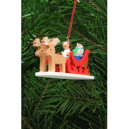 Christbaumschmuck Engel im Rentierschlitten - 9,7 cm