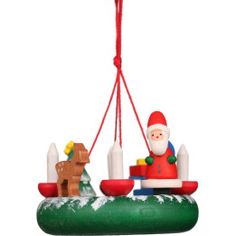 Tree Ornament - Wreath with Santa Claus - 4,2 cm / 1.7 inch