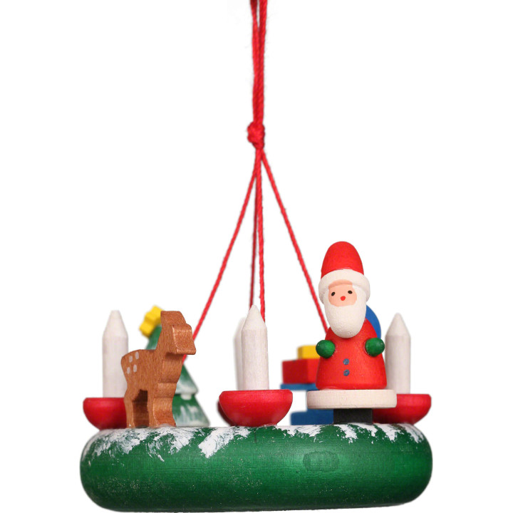 Tree Ornament - Wreath with Santa Claus - 4,2 cm / 1.7 inch
