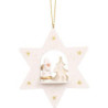 Christbaumschmuck Stern weiß mit Weihnachtsmann - 9,6 cm