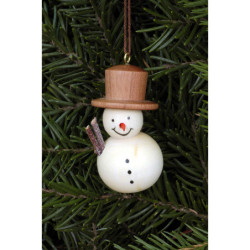 Christbaumschmuck Schneemann natur - 2,5x4,6 cm