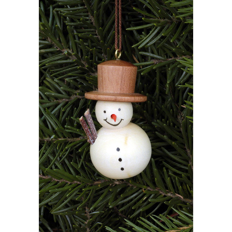 Christbaumschmuck Schneemann natur - 2,5x4,6 cm