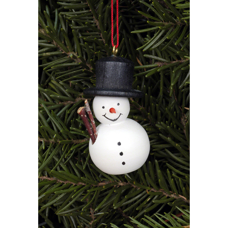 Christbaumschmuck Schneemann weiß - 2,5x4,6 cm