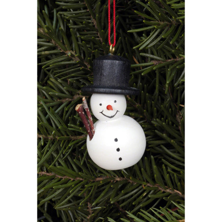 Christbaumschmuck Schneemann weiß - 2,5x4,6 cm