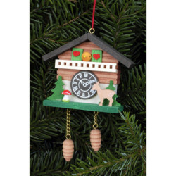Christbaumschmuck Kuckucksuhr mit Bambi - 6,9x5,7 cm
