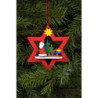 Christbaumschmuck Weihnachtsmann im roten Stern - 6,8 / 7,8 cm