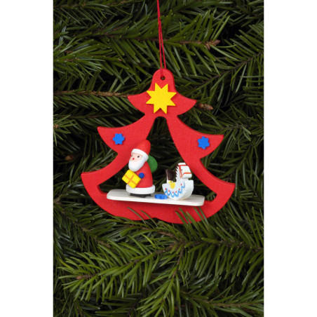 Tree Ornament - Santa in Tree - 7,2x7,1 cm / 3x3 inch