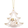 Tree Ornament - Tree White with Snowman - 8,7 cm / 3.4 inch
