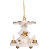 Tree Ornament - Pyramid White with Snowman - 7,5 cm / 3.0 inch