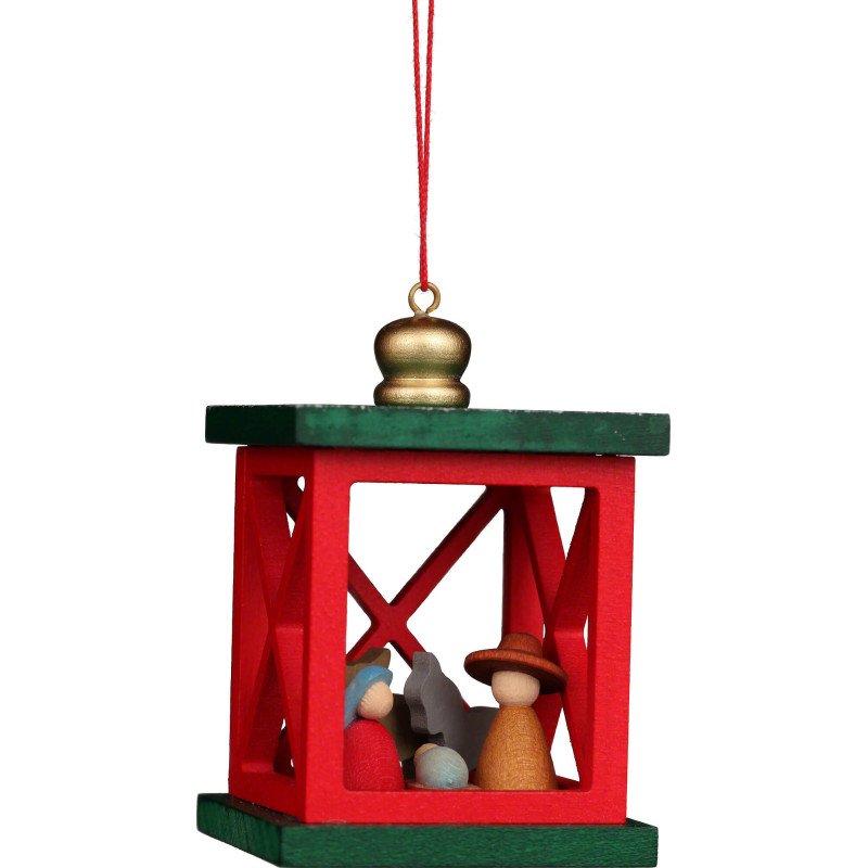 Christbaumschmuck Weihnachtslaterne mit Krippe - 6,8 cm