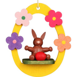 Osterschmuck Hase braun im Ei - 5,5 cm