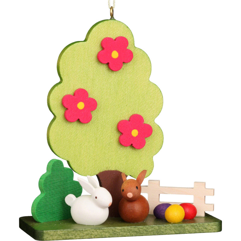 Osterschmuck Hasenpärchen am Baum - 7,8 cm