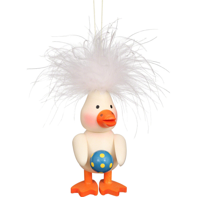 Osterschmuck Federentlein mit Ball - 10 cm