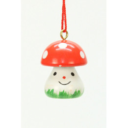 Christbaumschmuck Pilz mittel mit Gesicht - 1,8x2,4 cm