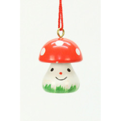 Christbaumschmuck Pilz mittel mit Gesicht - 1,8x2,4 cm