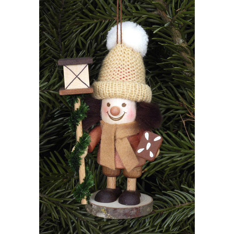 Christbaumschmuck Strolch Laternenmännchen natur - 11,5 cm
