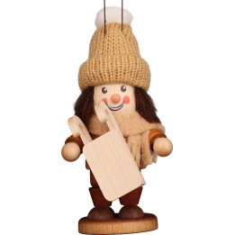 Christbaumschmuck Strolch Rodler natur - 12 cm