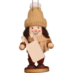 Christbaumschmuck Strolch Rodler natur - 12 cm