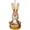 Osterschmuck Wackelhase mit Eierkorb natur - 9,8 cm