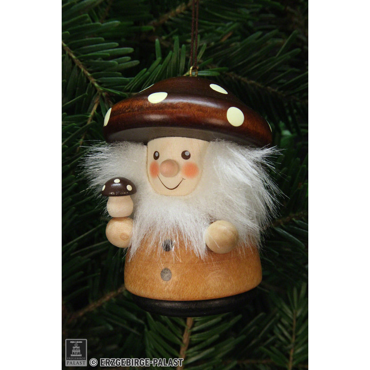 Tree Ornament - Teeter Man Mushroom Man Natural - 7,8 cm / 3.1 inch