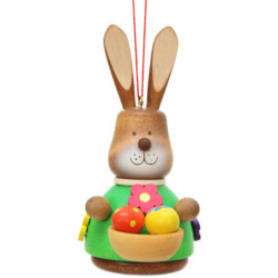 Osterschmuck Wackelhase mit Eierkorb - 9,8 cm