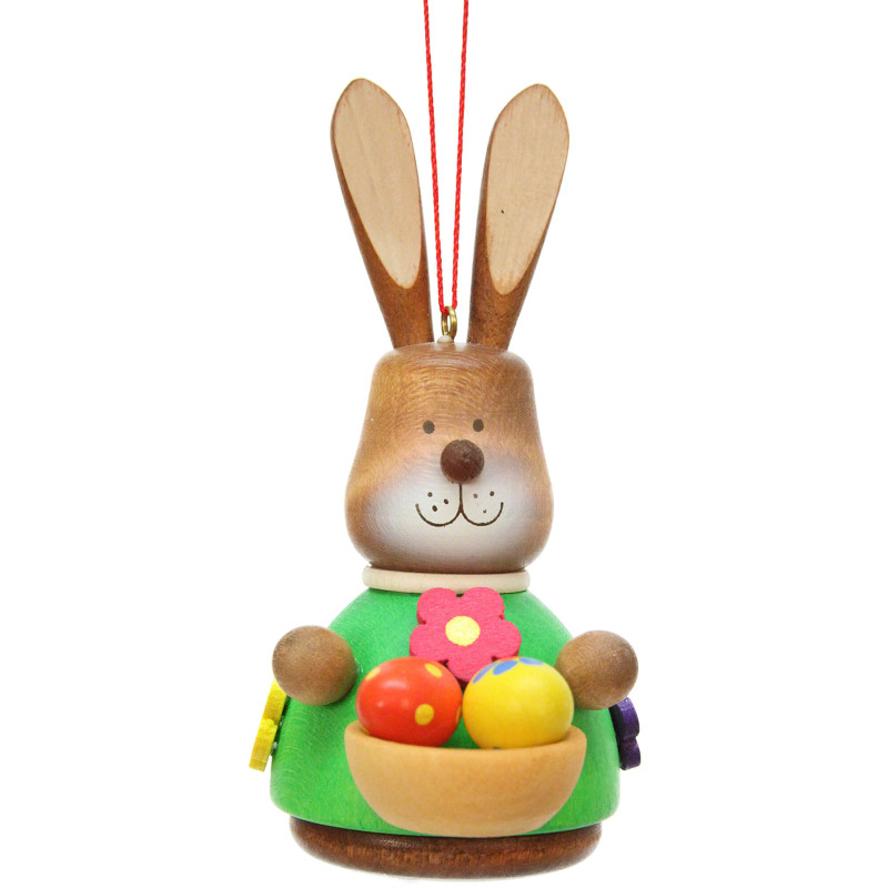 Osterschmuck Wackelhase mit Eierkorb - 9,8 cm