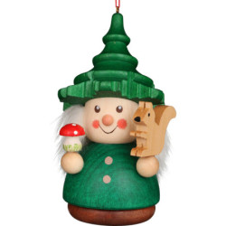 Christbaumschmuck Wackelmännchen Baumwichtel grün - 9,5 cm