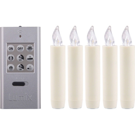 LUMIX CLASSIC MINI S SuperLight, Base-Set white, 5 Candles, 1 Remote, Batteries