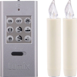LUMIX CLASSIC MINI S SuperLight, Base-Set white, 2 Candles, 1 Remote, Batteries