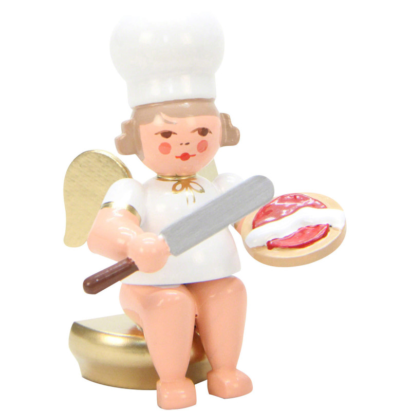 Bäckerengel Sitzend with Palette - 7,5 cm / 3 inch
