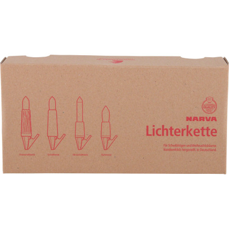 NARVA Exclusive Lichterkette mit 10 Holzschaftkerzen aus Zebranoholz