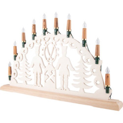 NARVA Exclusive Lichterkette mit 10 Holzschaftkerzen aus Zebranoholz