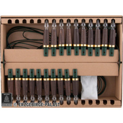 NARVA Light String with 20 Wood Shaft Bulbs - Dark Beech