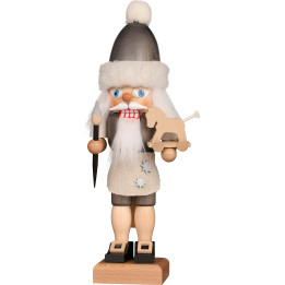 Nussknacker Weihnachtsmann grau - 30 cm