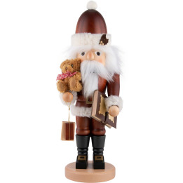 Nussknacker Weihnachtsmann mit Teddy natur - 44,0 cm