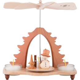 1-Tier Pyramid - Snowman Natural - 18,5 cm / 7 inch
